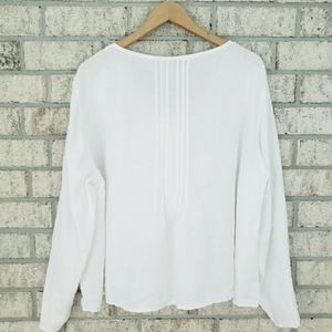 Flax Linen Button Up Long Sleeve Top